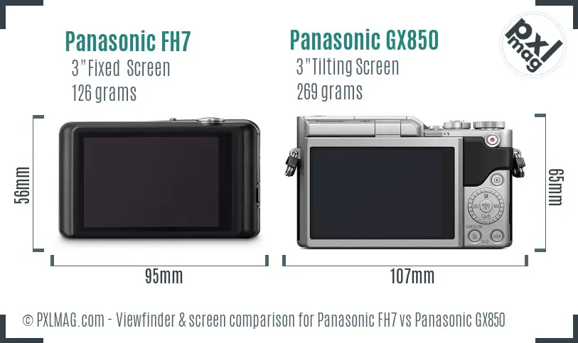 Panasonic FH7 vs Panasonic GX850 Screen and Viewfinder comparison