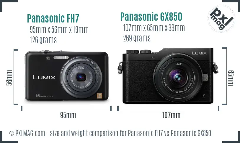 Panasonic FH7 vs Panasonic GX850 size comparison