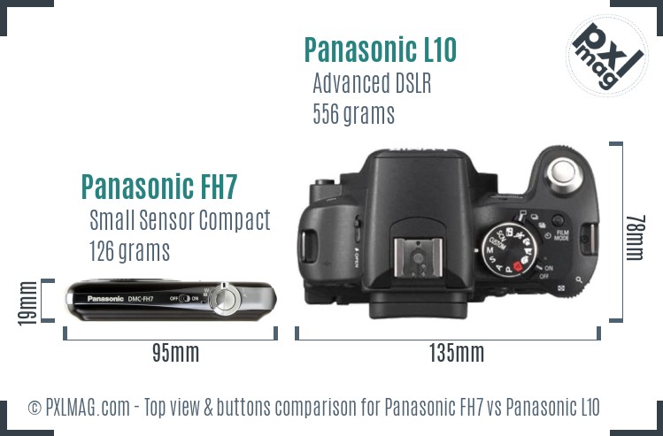 Panasonic FH7 vs Panasonic L10 top view buttons comparison