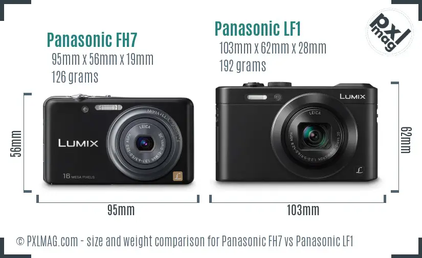 Panasonic FH7 vs Panasonic LF1 size comparison