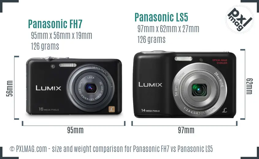 Panasonic FH7 vs Panasonic LS5 size comparison