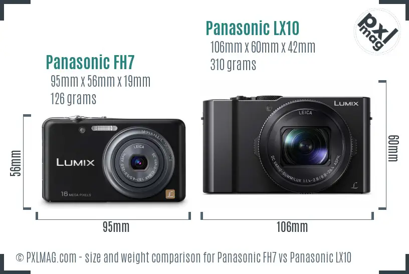 Panasonic FH7 vs Panasonic LX10 size comparison