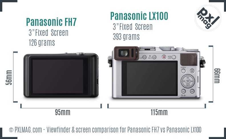 Panasonic FH7 vs Panasonic LX100 Screen and Viewfinder comparison