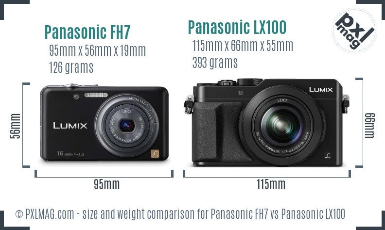 Panasonic FH7 vs Panasonic LX100 size comparison Panasonic FH7 vs Panasonic LX100 size comparison