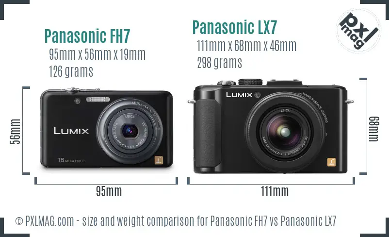 Panasonic FH7 vs Panasonic LX7 size comparison Panasonic FH7 vs Panasonic LX7 size comparison