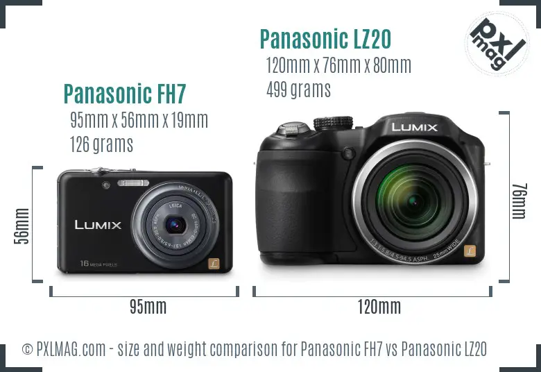 Panasonic FH7 vs Panasonic LZ20 size comparison