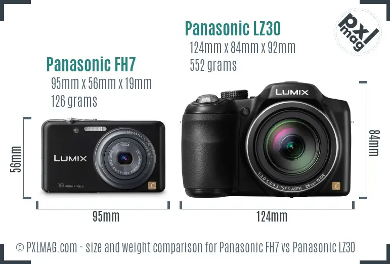 Panasonic FH7 vs Panasonic LZ30 size comparison