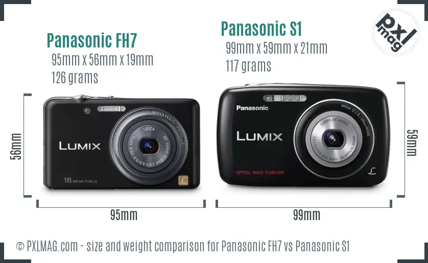 Panasonic FH7 vs Panasonic S1 size comparison