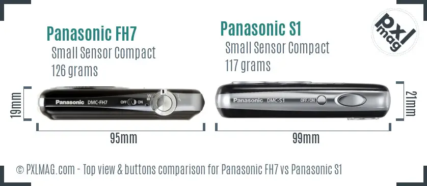 Panasonic FH7 vs Panasonic S1 top view buttons comparison