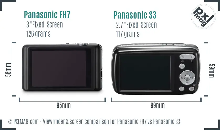 Panasonic FH7 vs Panasonic S3 Screen and Viewfinder comparison