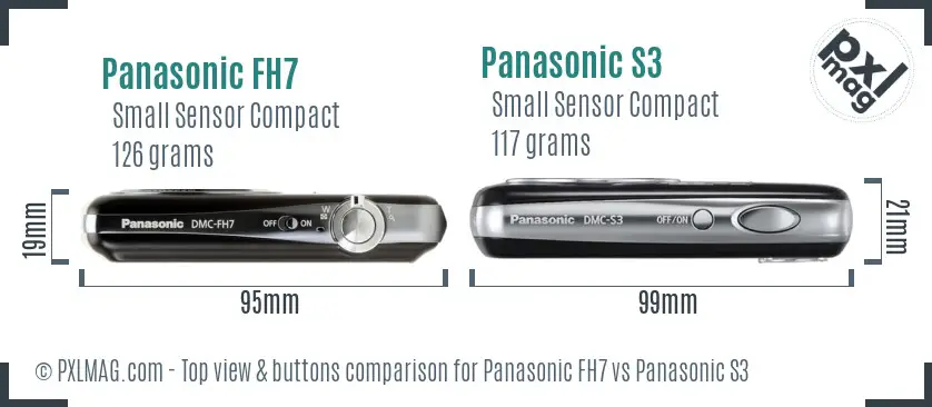 Panasonic FH7 vs Panasonic S3 top view buttons comparison