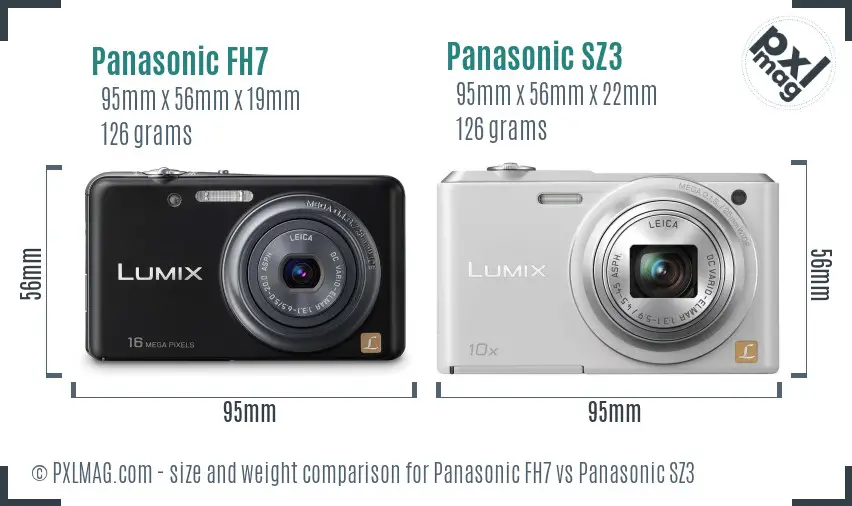 Panasonic FH7 vs Panasonic SZ3 size comparison Panasonic FH7 vs Panasonic SZ3 size comparison