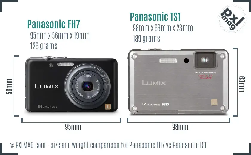 Panasonic FH7 vs Panasonic TS1 size comparison