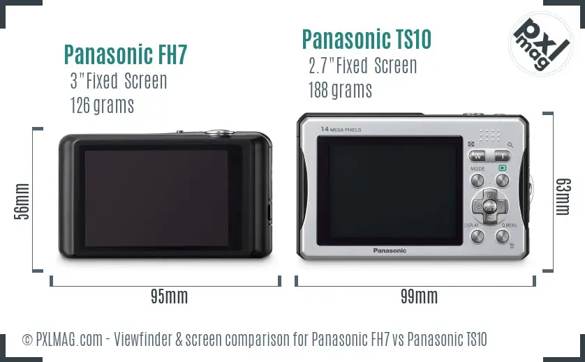 Panasonic FH7 vs Panasonic TS10 Screen and Viewfinder comparison