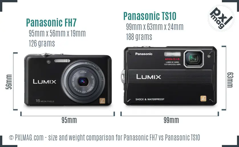 Panasonic FH7 vs Panasonic TS10 size comparison