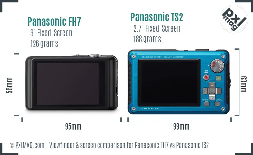 Panasonic FH7 vs Panasonic TS2 Screen and Viewfinder comparison