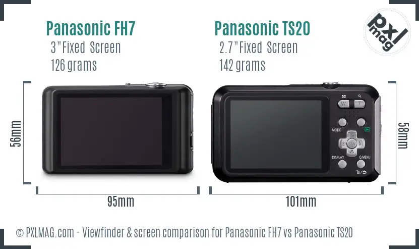 Panasonic FH7 vs Panasonic TS20 Screen and Viewfinder comparison Panasonic FH7 vs Panasonic TS20 Screen and Viewfinder comparison
