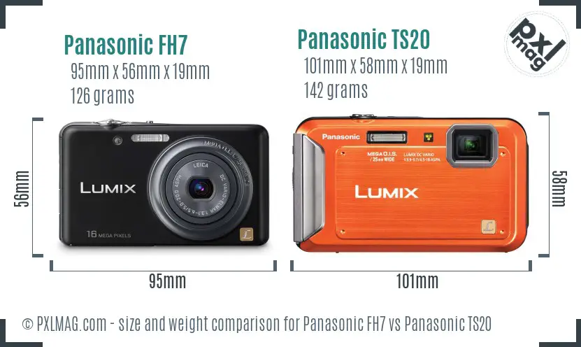 Panasonic FH7 vs Panasonic TS20 size comparison Panasonic FH7 vs Panasonic TS20 size comparison