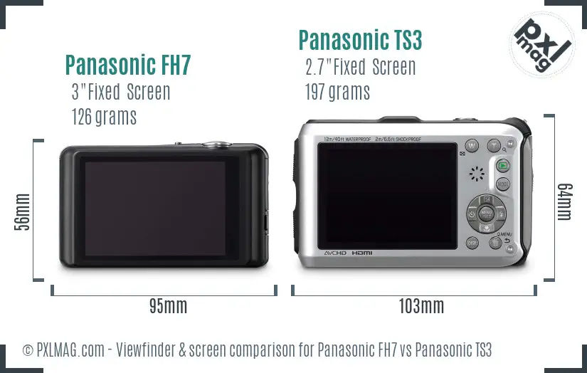 Panasonic FH7 vs Panasonic TS3 Screen and Viewfinder comparison Panasonic FH7 vs Panasonic TS3 Screen and Viewfinder comparison