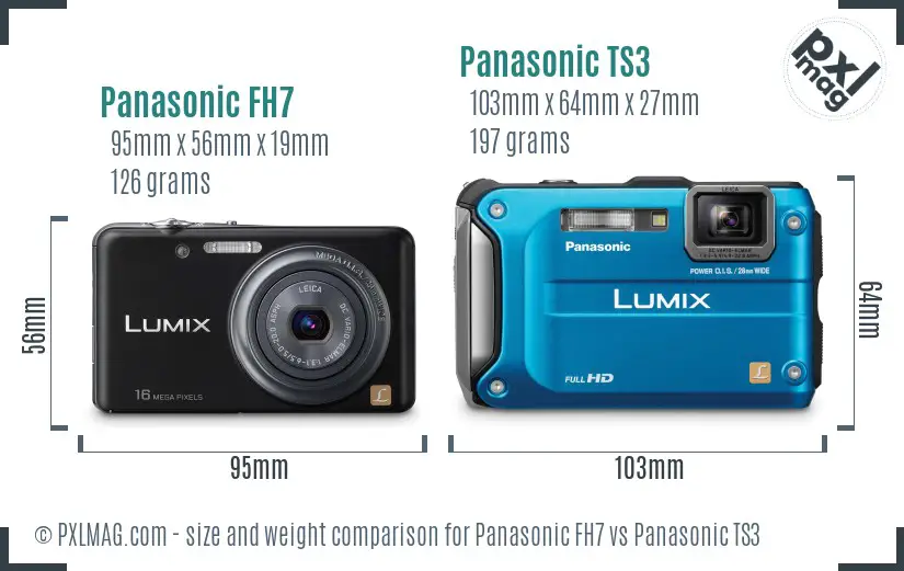 Panasonic FH7 vs Panasonic TS3 size comparison Panasonic FH7 vs Panasonic TS3 size comparison