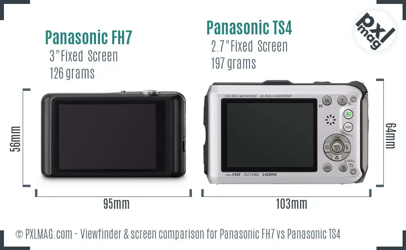 Panasonic FH7 vs Panasonic TS4 Screen and Viewfinder comparison