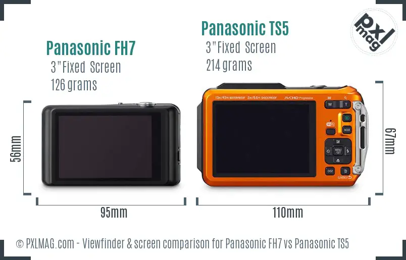 Panasonic FH7 vs Panasonic TS5 Screen and Viewfinder comparison