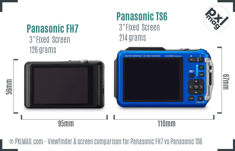 Panasonic FH7 vs Panasonic TS6 Screen and Viewfinder comparison