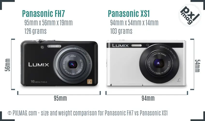 Panasonic FH7 vs Panasonic XS1 size comparison