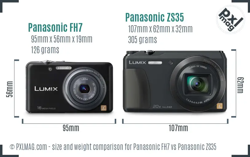 Panasonic FH7 vs Panasonic ZS35 size comparison