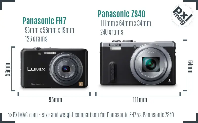 Panasonic FH7 vs Panasonic ZS40 size comparison
