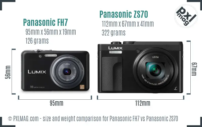 Panasonic FH7 vs Panasonic ZS70 size comparison