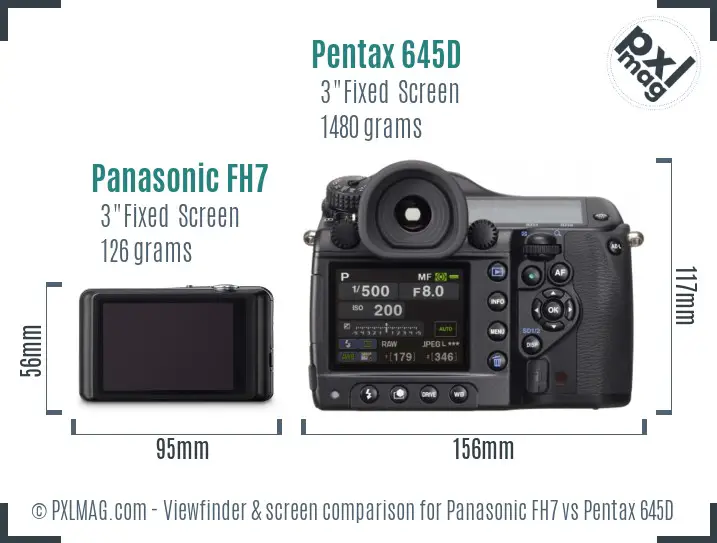 Panasonic FH7 vs Pentax 645D Screen and Viewfinder comparison