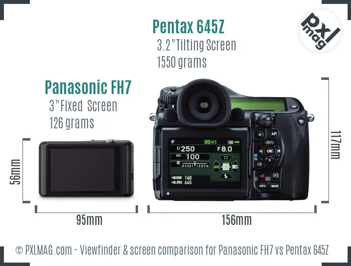 Panasonic FH7 vs Pentax 645Z Screen and Viewfinder comparison
