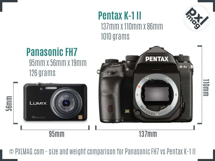 Panasonic FH7 vs Pentax K-1 II size comparison