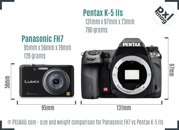 Panasonic FH7 vs Pentax K-5 IIs size comparison