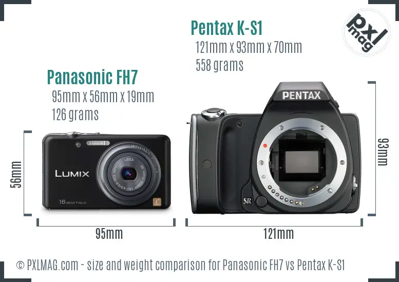 Panasonic FH7 vs Pentax K-S1 size comparison