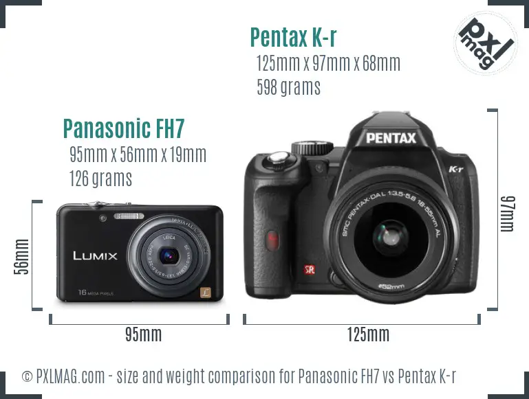 Panasonic FH7 vs Pentax K-r size comparison