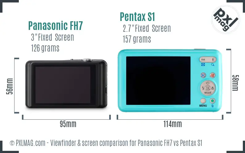 Panasonic FH7 vs Pentax S1 Screen and Viewfinder comparison