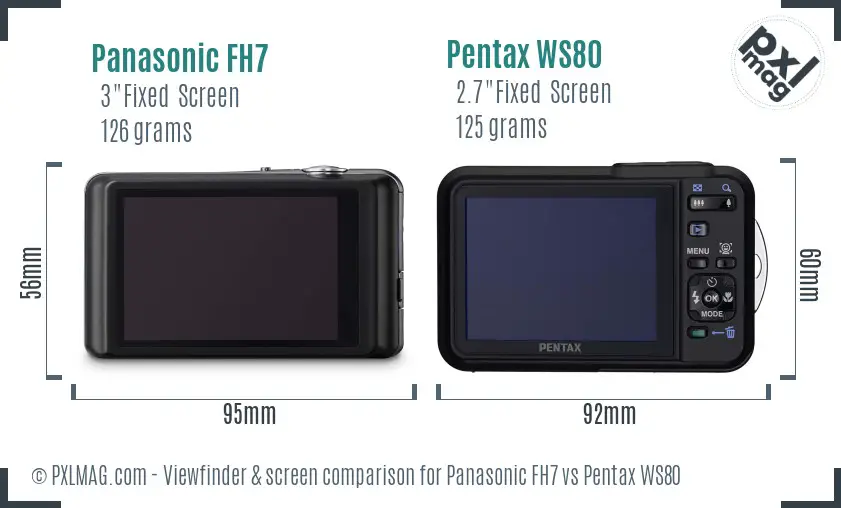 Panasonic FH7 vs Pentax WS80 Screen and Viewfinder comparison