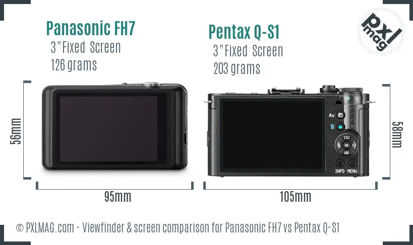 Panasonic FH7 vs Pentax Q-S1 Screen and Viewfinder comparison