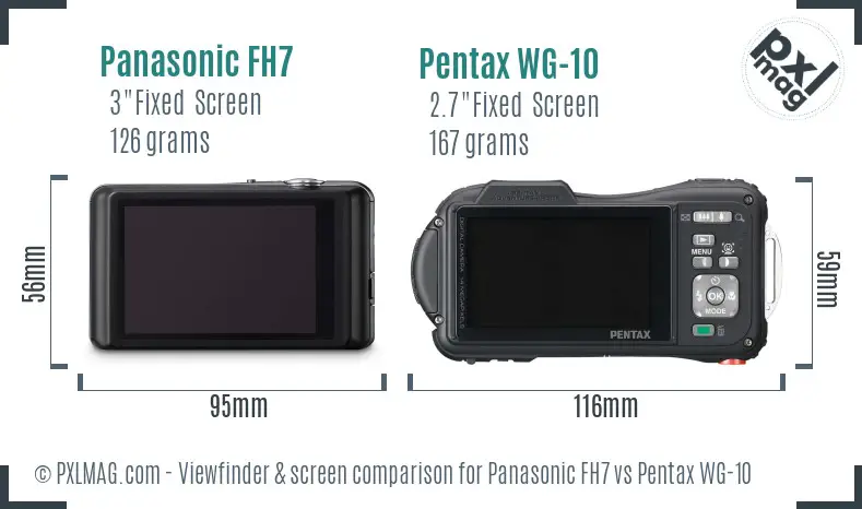 Panasonic FH7 vs Pentax WG-10 Screen and Viewfinder comparison Panasonic FH7 vs Pentax WG-10 Screen and Viewfinder comparison