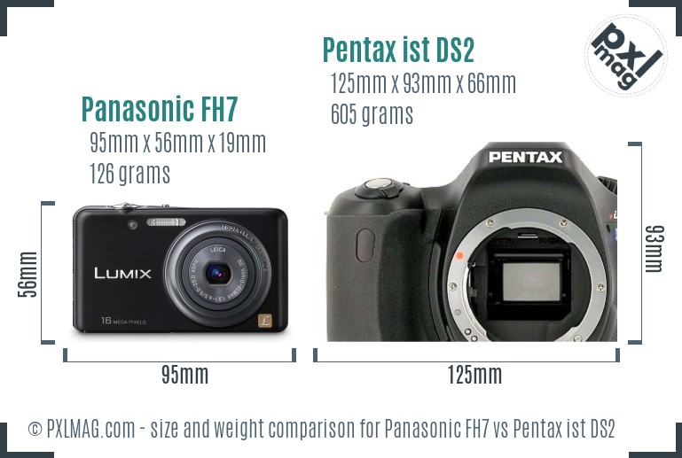 Panasonic FH7 vs Pentax ist DS2 size comparison