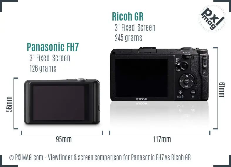 Panasonic FH7 vs Ricoh GR Screen and Viewfinder comparison Panasonic FH7 vs Ricoh GR Screen and Viewfinder comparison
