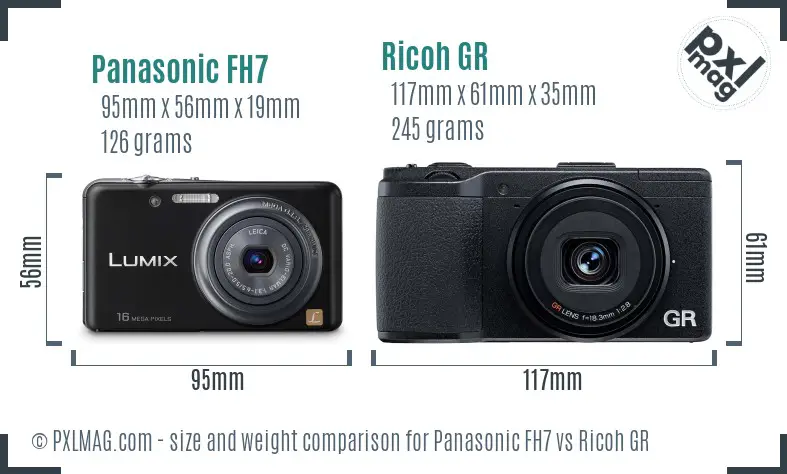 Panasonic FH7 vs Ricoh GR size comparison Panasonic FH7 vs Ricoh GR size comparison