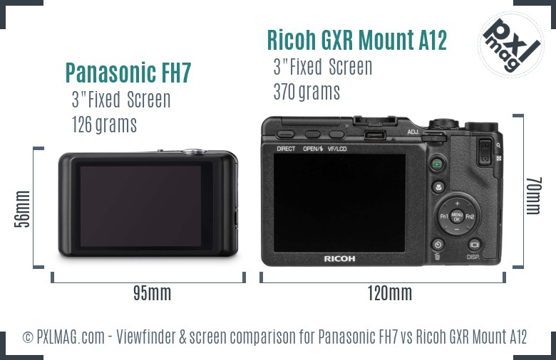 Panasonic FH7 vs Ricoh GXR Mount A12 Screen and Viewfinder comparison