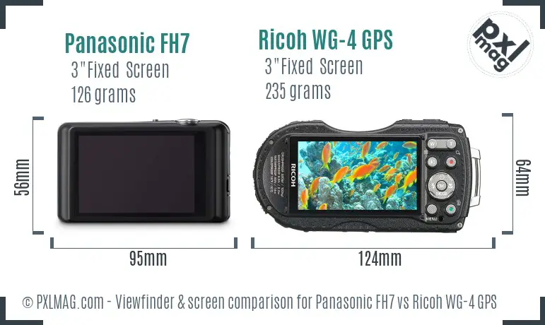 Panasonic FH7 vs Ricoh WG-4 GPS Screen and Viewfinder comparison