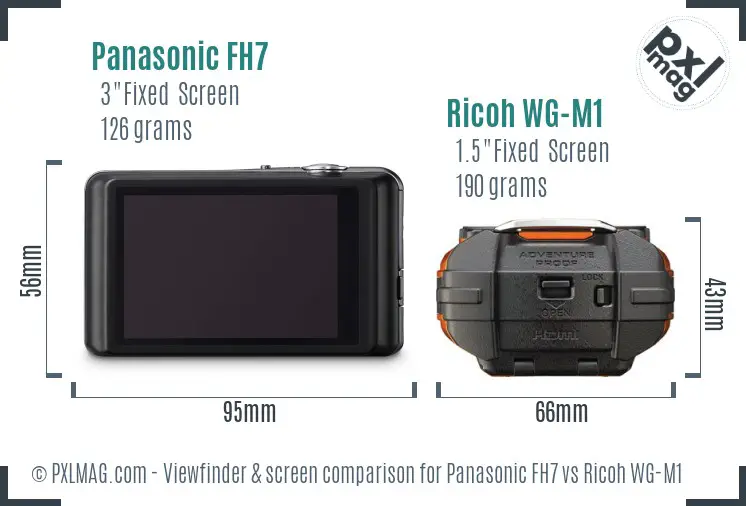 Panasonic FH7 vs Ricoh WG-M1 Screen and Viewfinder comparison