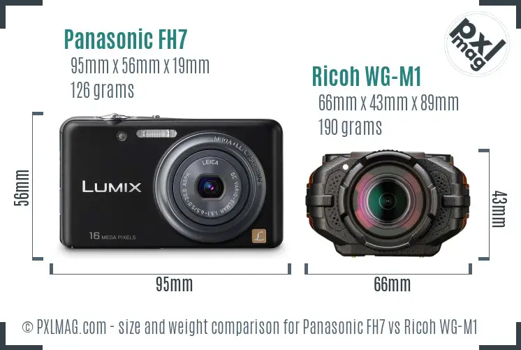 Panasonic FH7 vs Ricoh WG-M1 size comparison Panasonic FH7 vs Ricoh WG-M1 size comparison