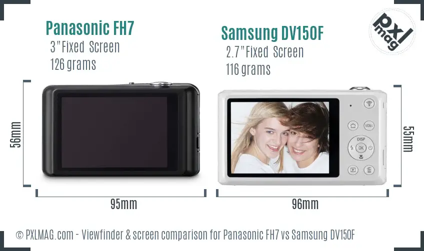 Panasonic FH7 vs Samsung DV150F Screen and Viewfinder comparison Panasonic FH7 vs Samsung DV150F Screen and Viewfinder comparison