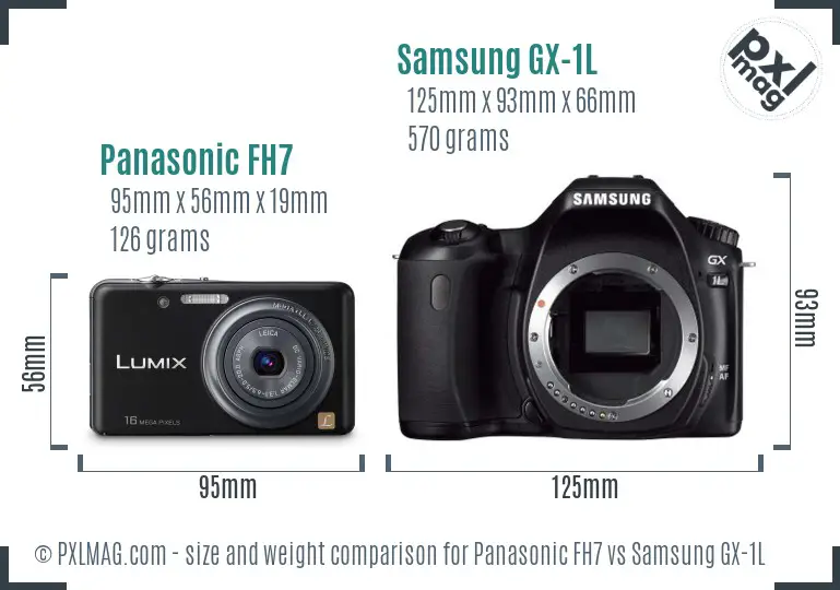 Panasonic FH7 vs Samsung GX-1L size comparison